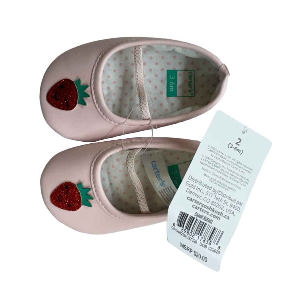Baby Girl Carter's Shoes Pink 2 (3-6m) Strawberry